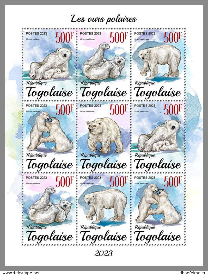 TOGO 2023 MNH Polar Bears Polar Bären Eisbären M/S – OFFICIAL ISSUE – DHQ2409 - Ours