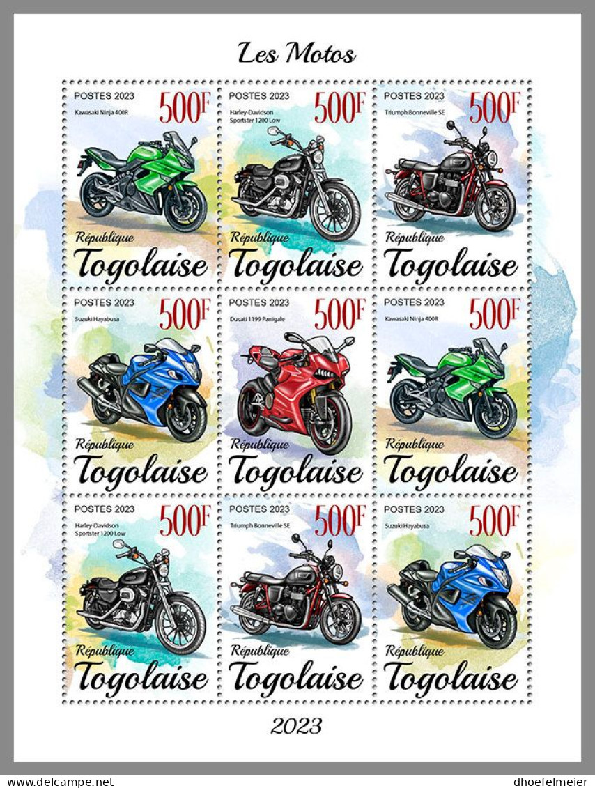 TOGO 2023 MNH Motorcycles Motorräder M/S – OFFICIAL ISSUE – DHQ2409 - Motos