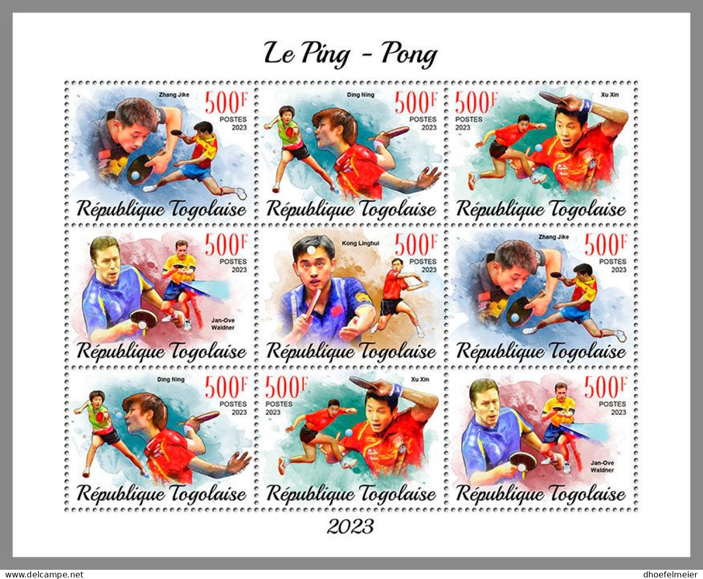 TOGO 2023 MNH Ping Pong Tischtennis M/S – OFFICIAL ISSUE – DHQ2409 - Table Tennis