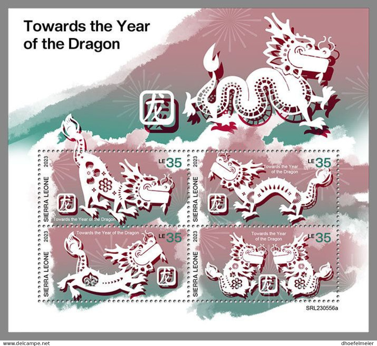 SIERRA LEONE 2023 MNH Year Of The Dragon Jahr Des Drachen M/S – OFFICIAL ISSUE – DHQ2409 - Chinese New Year