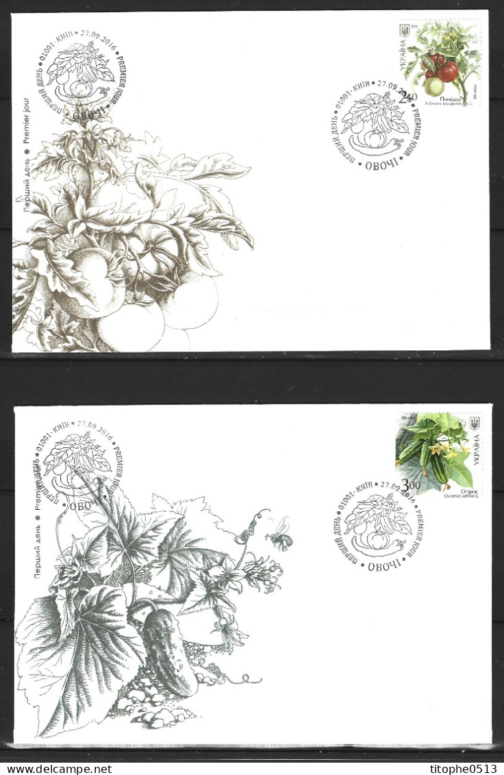 UKRAINE. N°1264-7 De 2016 Sur 4 Enveloppes 1er Jour. Légumes. - Legumbres