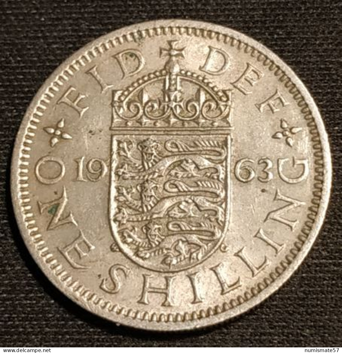 GRANDE BRETAGNE - 1 SHILLING 1963 - Elizabeth II - 1ère Effigie - Sans "BRITT:OMN:" - Blason De L'Angleterre - KM 904 - I. 1 Shilling