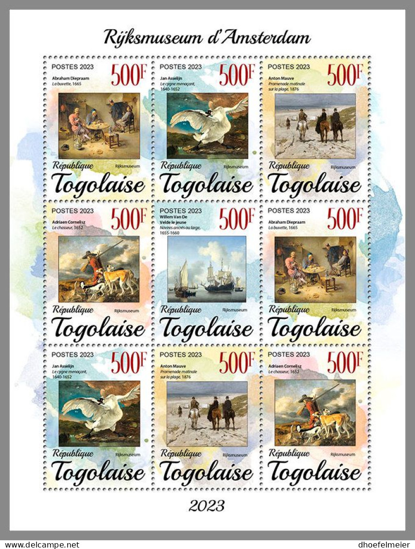 TOGO 2023 MNH Amsterdam Rijksmuseum Paintings Gemälde M/S – IMPERFORATED – DHQ2409 - Musées