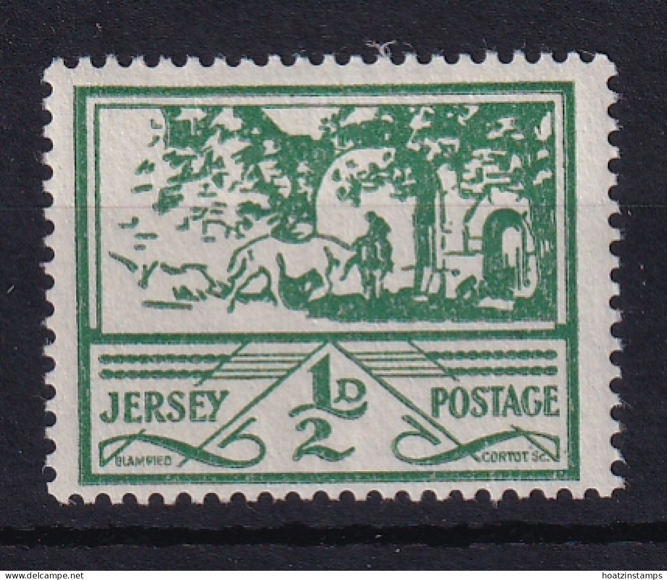 Jersey: 1943/44   Pictorial   SG3   ½d    MH - Jersey