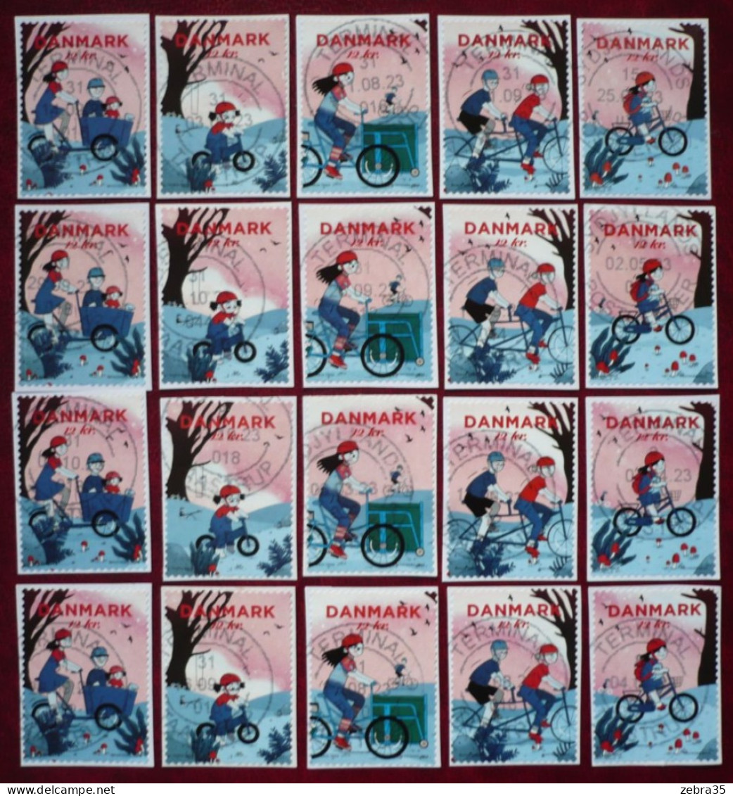 Dänemark 4 Komplette Sätze Radfahren Im Alltag 2023 Auf Papier Schön Gestempelt / On Paper Fine Used - Used Stamps