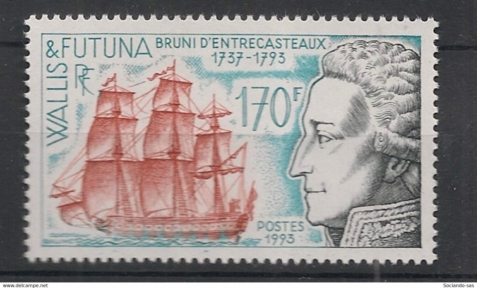 WALLIS ET FUTUNA - 1993 - N°YT. 453 - Bruni D'Entrecasteaux - Neuf Luxe ** / MNH / Postfrisch - Ungebraucht