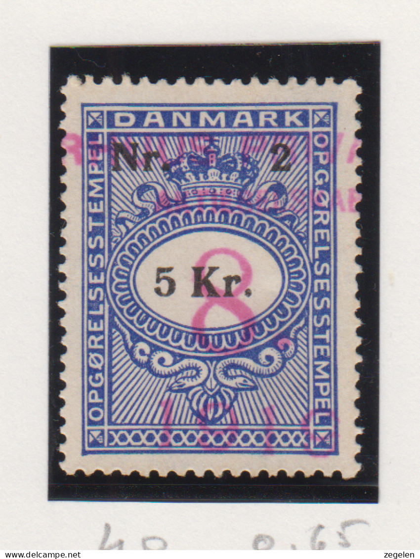 Denemarken Fiskale Zegel Cat. J.Barefoot Opgorelses(Debit Note) 40 - Revenue Stamps