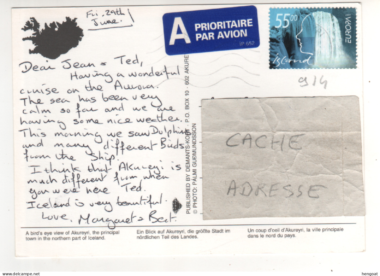 Timbre , Stamp " EUROPA : Eau Richesse Naturelle " Sur CP , Carte , Postcard Du 29/06/2001 ?? - Storia Postale