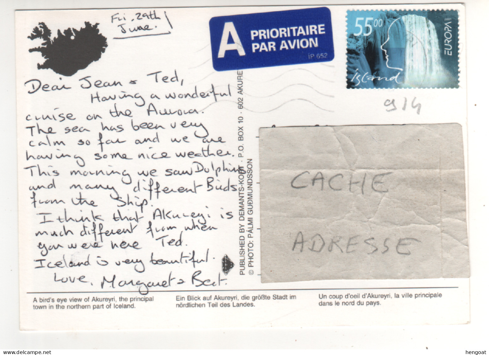 Timbre , Stamp " EUROPA : Eau Richesse Naturelle " Sur CP , Carte , Postcard Du 29/06/2001 ?? - Cartas & Documentos