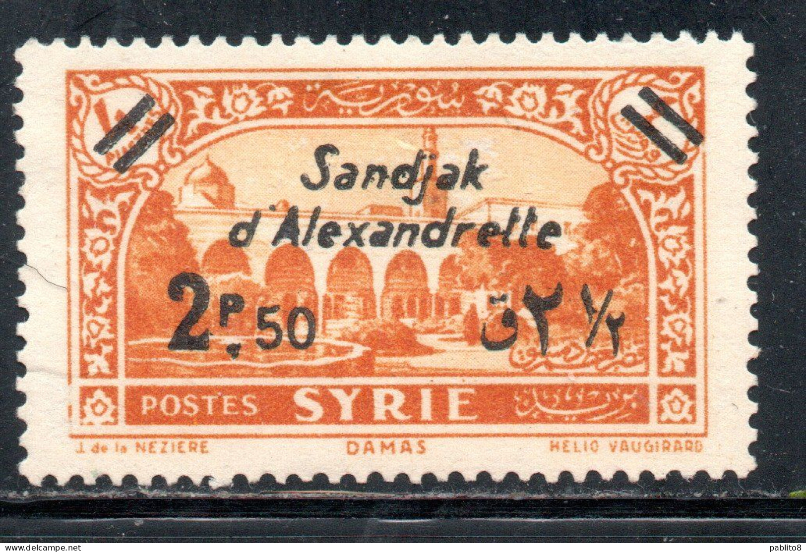 SANDJAK D'ALEXANDRETTE ALEXANDRETTA 1938 SURCHARGED 2.50p On 4p MNH - Ungebraucht