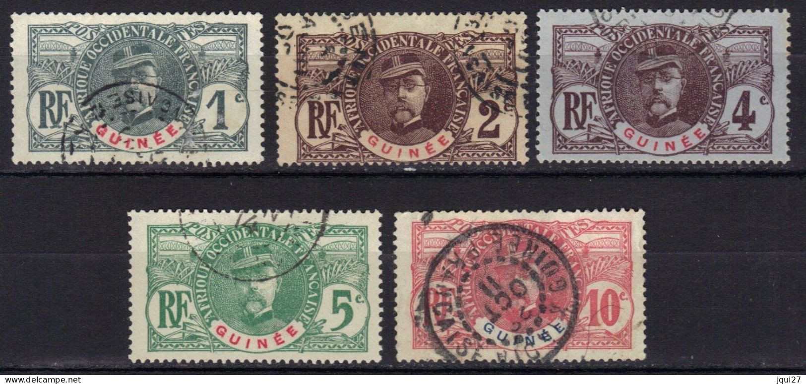 Guinée N° 33, 34, 35, 36, 37 - Used Stamps