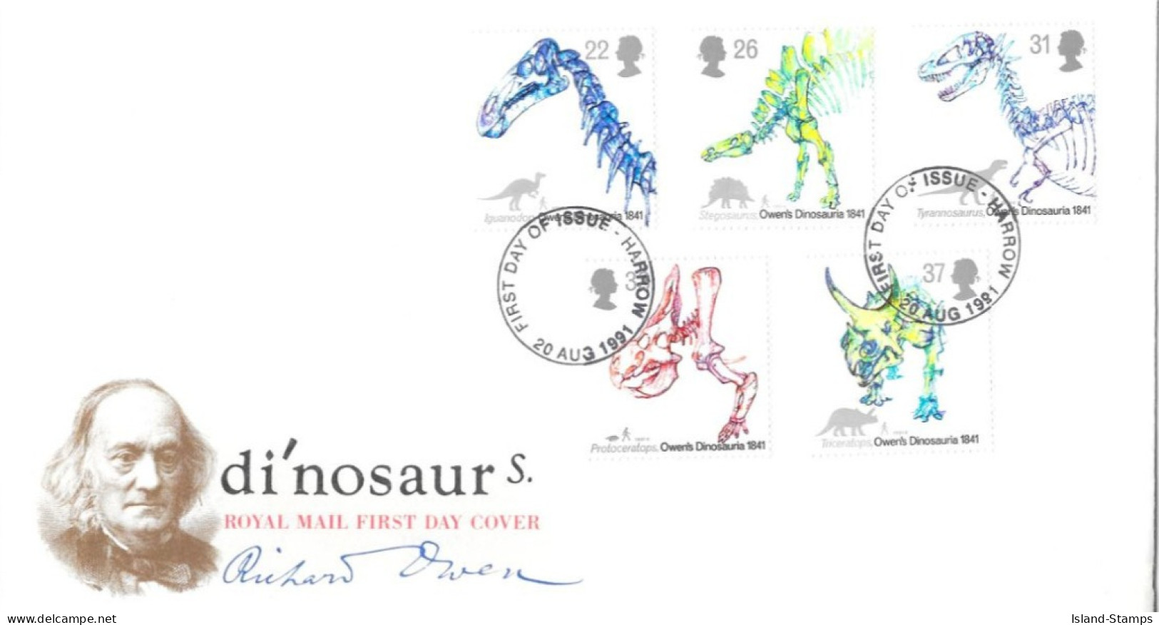 1991 Dinosaurs Unaddressed FDC Tt - 1991-2000 Em. Décimales