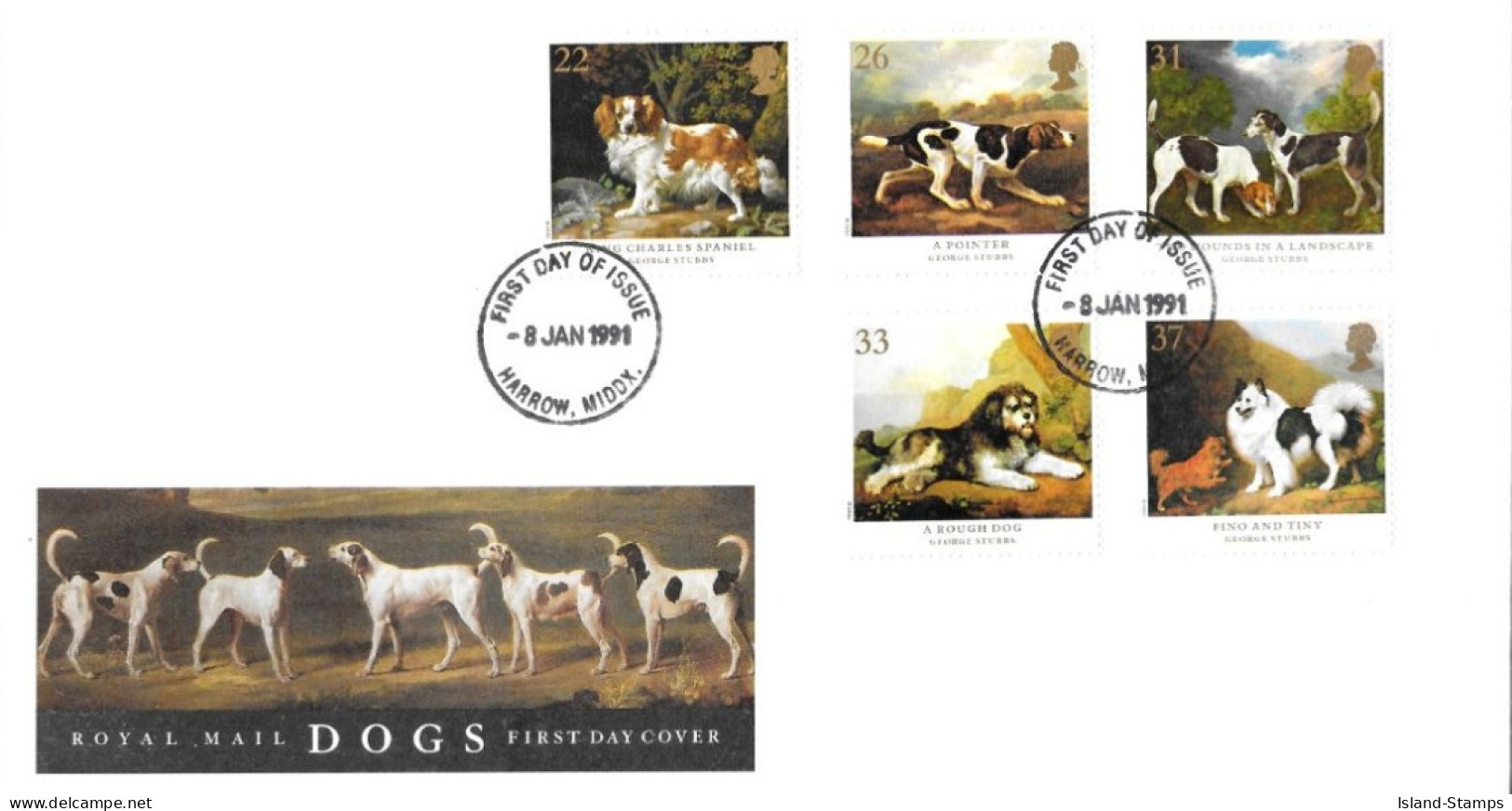 1991 Dogs Unaddressed FDC Tt - 1991-2000 Decimal Issues