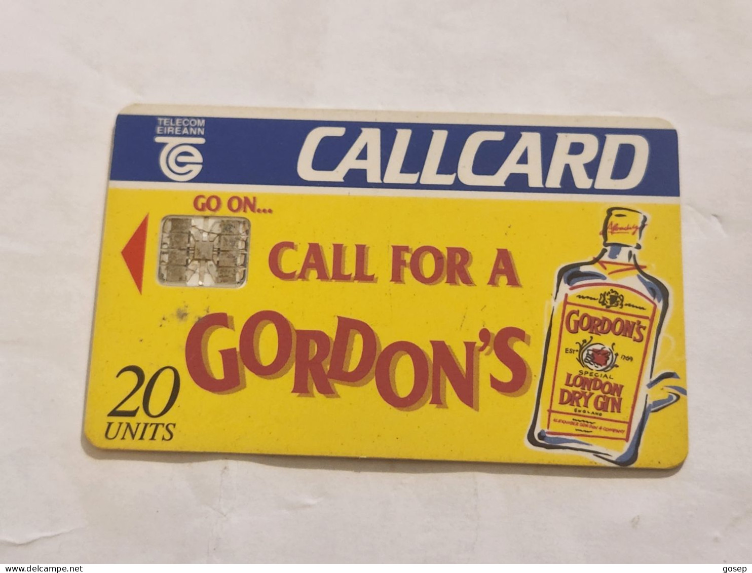 IRELAND-(IE-EIR-A-0015)-Gordon's London Dry Gin-(17)-(20units)-(1.10.94)-used Card+1card Prepiad Free - Irlanda