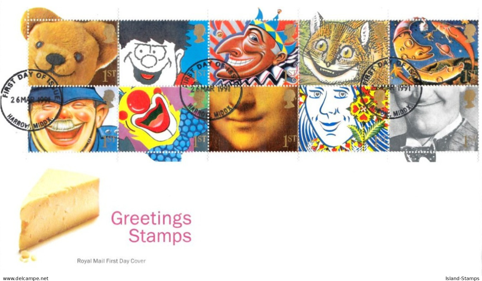 1991 Greetings Stamp Cartoons Unaddressed FDC Tt - 1991-2000 Em. Décimales