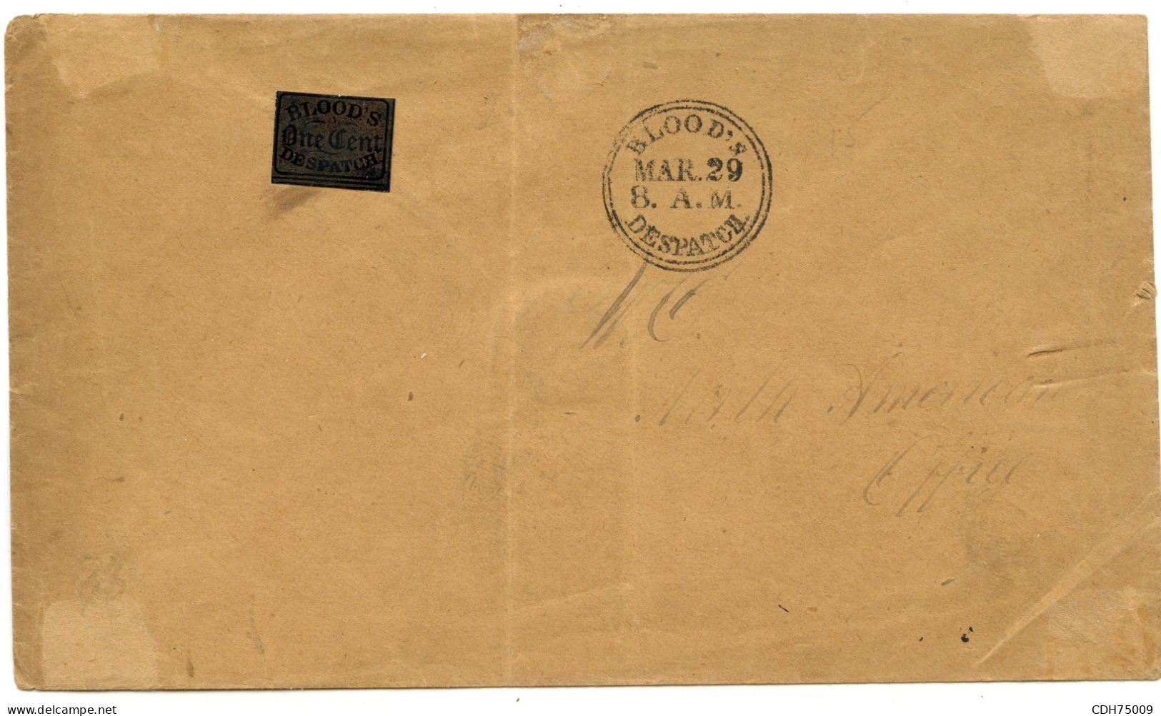 ETATS UNIS - BLOOD'S CITY DESPATCH 1C SUR LETTRE LOCALE - Cartas & Documentos