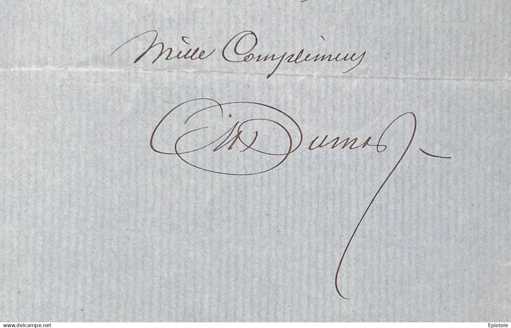 Alexandre DUMAS – Lettre Autographe Signée – Editeur, Ses Romans Et Cherville - Ecrivains