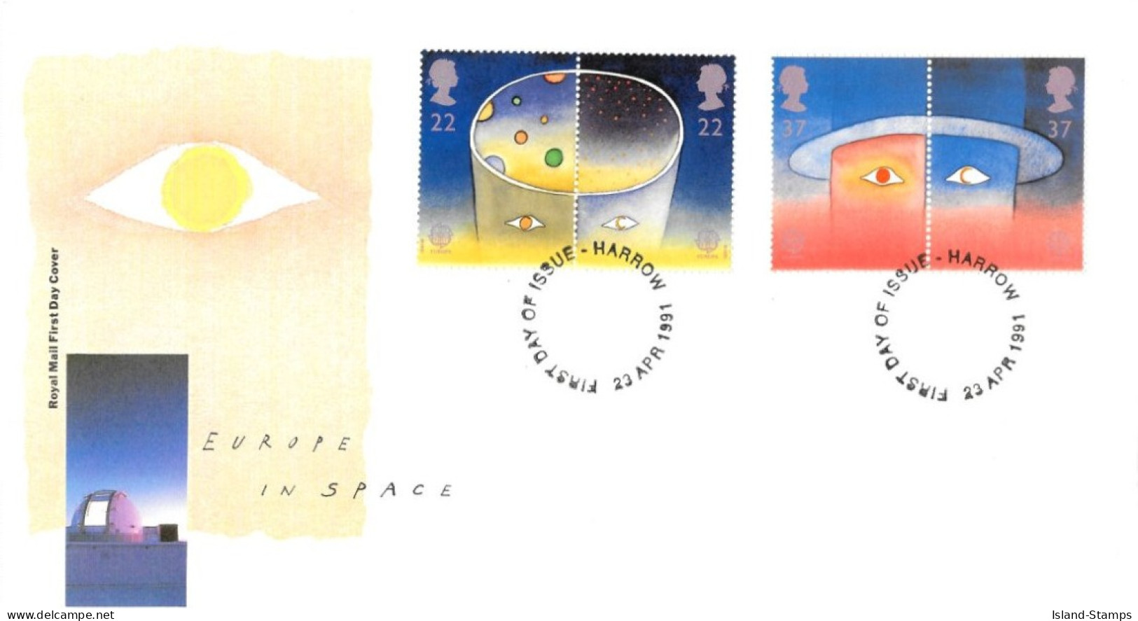 1991 Space (2) Unaddressed FDC Tt - 1991-2000 Decimal Issues