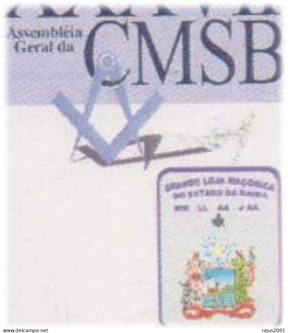 General Assembly Of The Confederation Of Symbolic Freemasonry Of Brazil, Grand Masonic Lodge, Pure Masonic, Brazil FDC - Massoneria