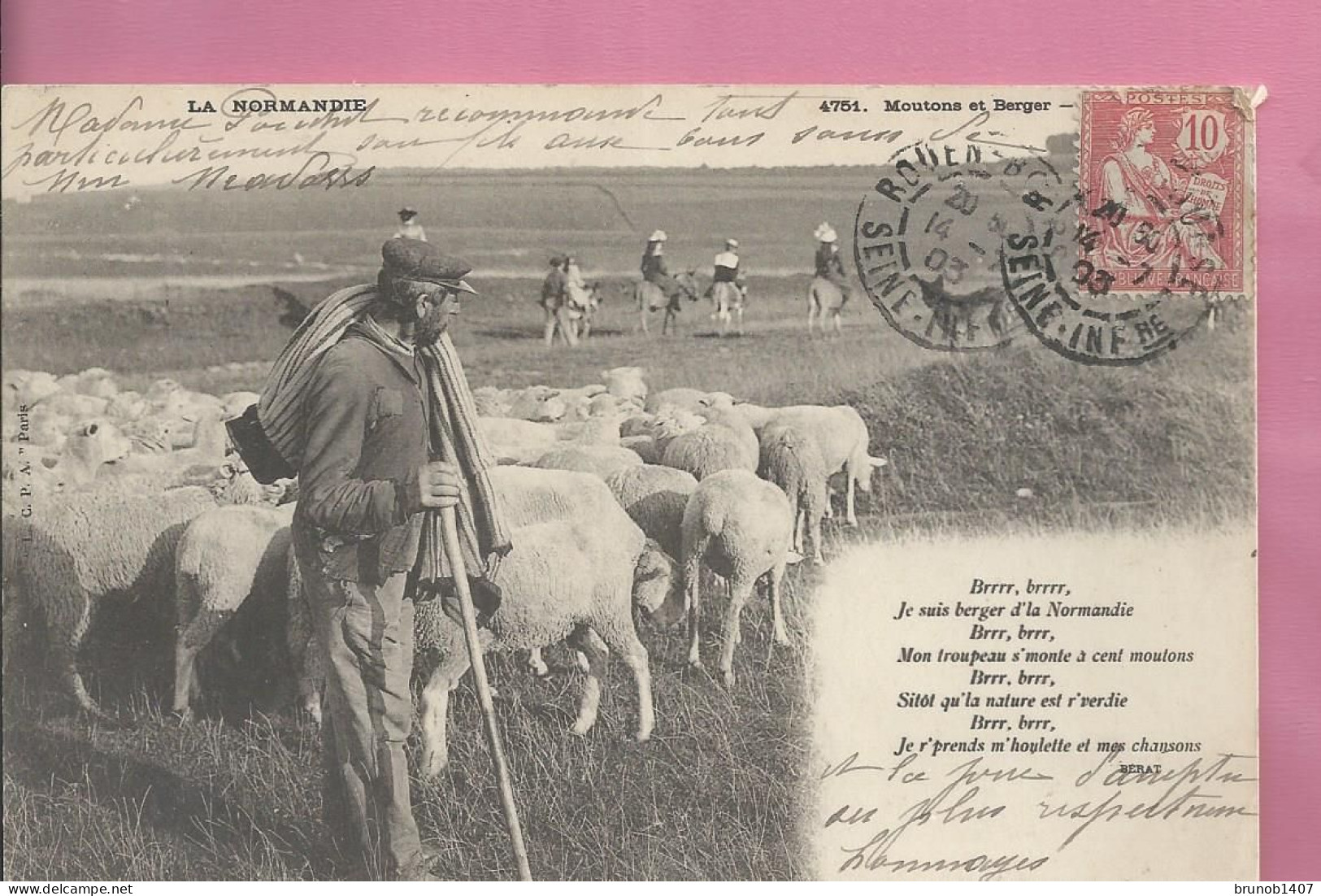 LA NORMANDIE Moutons Et Berger 1903 - Autres