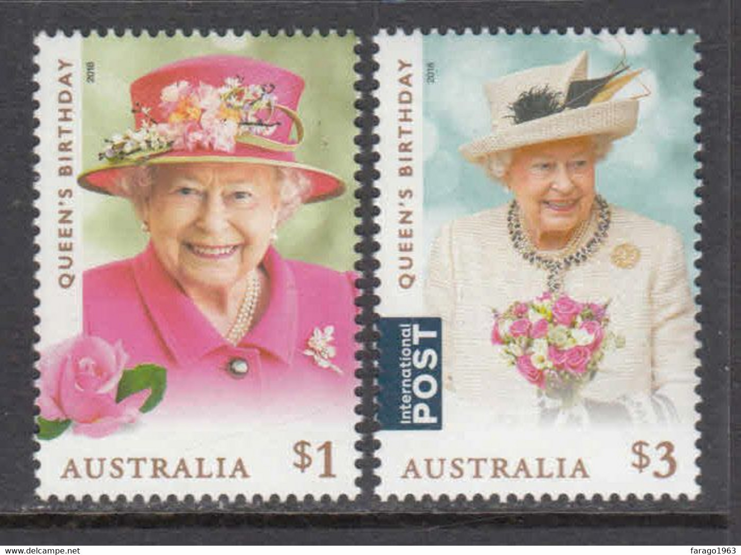 2018 Australia QE II Birthday Royalty Complete Set Of 2 MNH - Mint Stamps