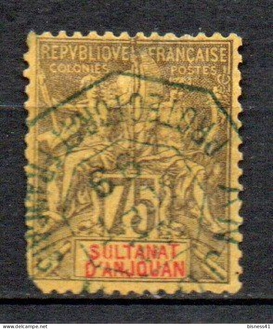 Col41  Colonie Anjouan N° 12 Oblitéré  Cote 40,00€ - Used Stamps