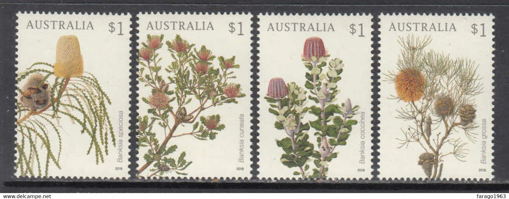 2018 Australia Banksia Flowers Fleurs Complete Set Of 4 MNH @ BELOW FACE VALUE - Ungebraucht