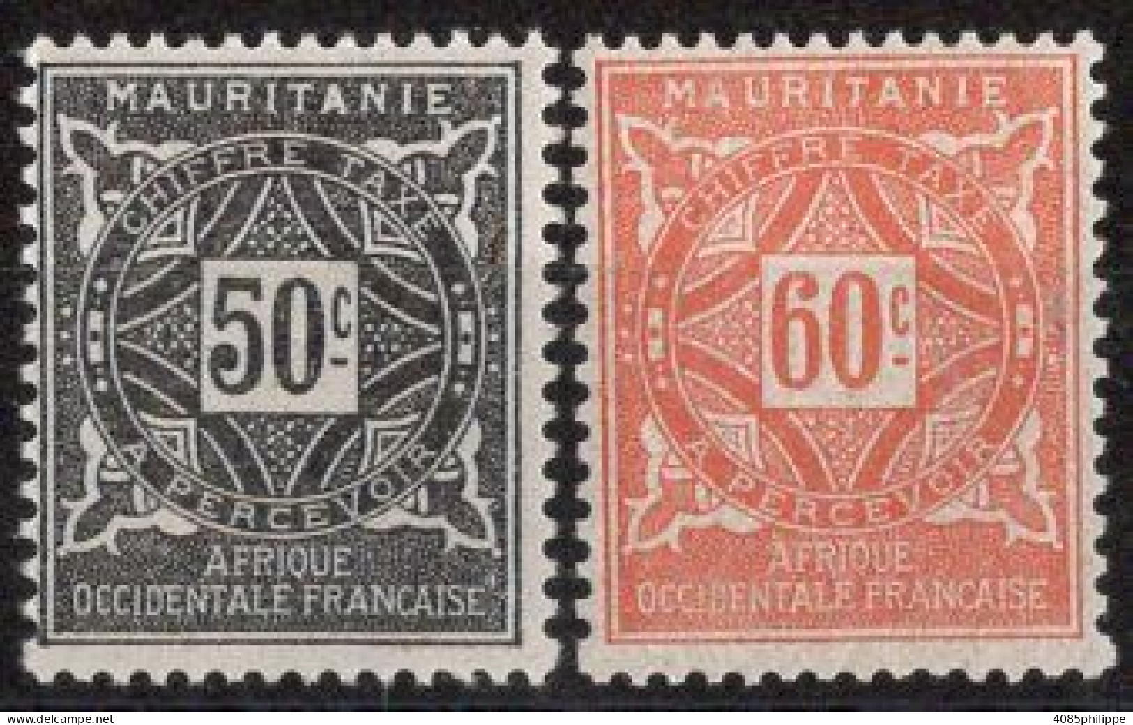 Mauritanie Timbres-Taxe N°22* & 23* Neufs Charnières TB Cote : 4€00 - Neufs