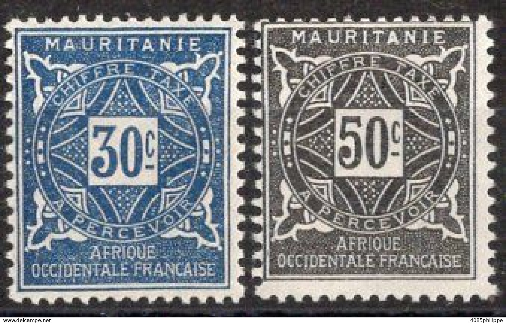 Mauritanie Timbres-Taxe N°21* & 22* Neufs Charnières TB Cote : 3€50 - Neufs