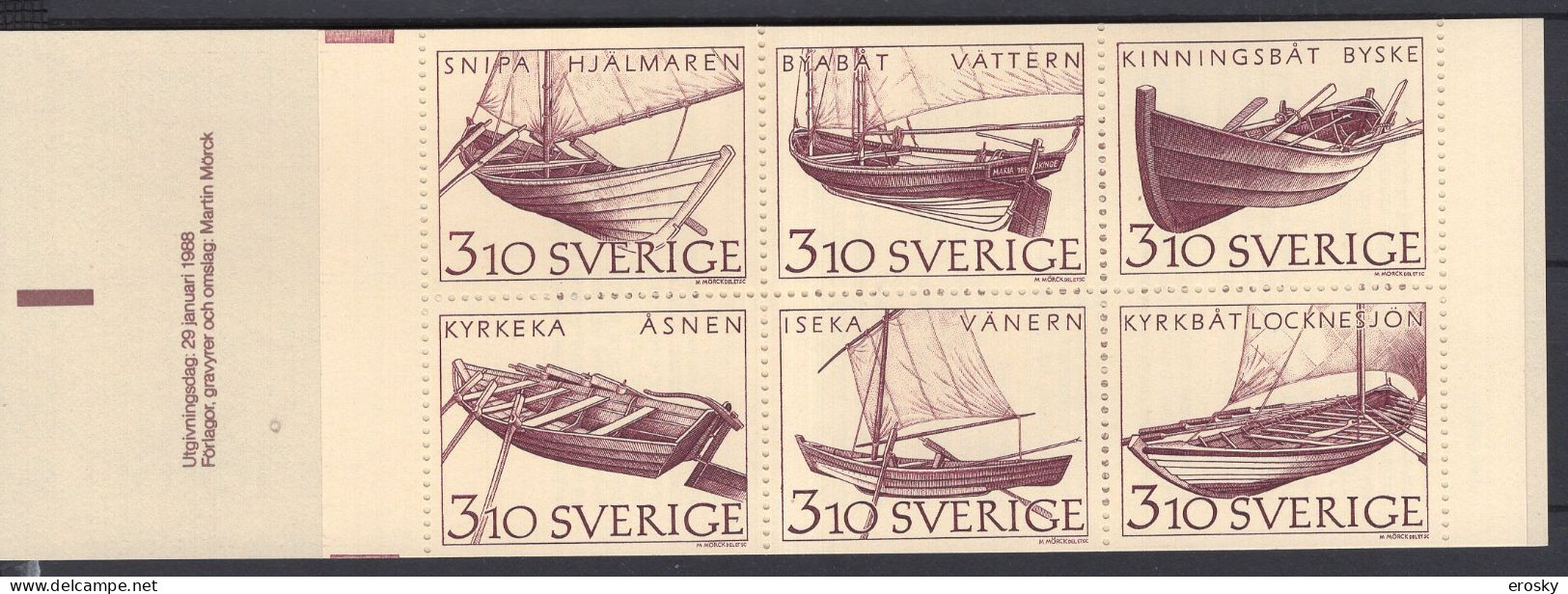 F1659 - SUEDE SWEDEN N°1449 ** CARNET Bateaux - 1981-..