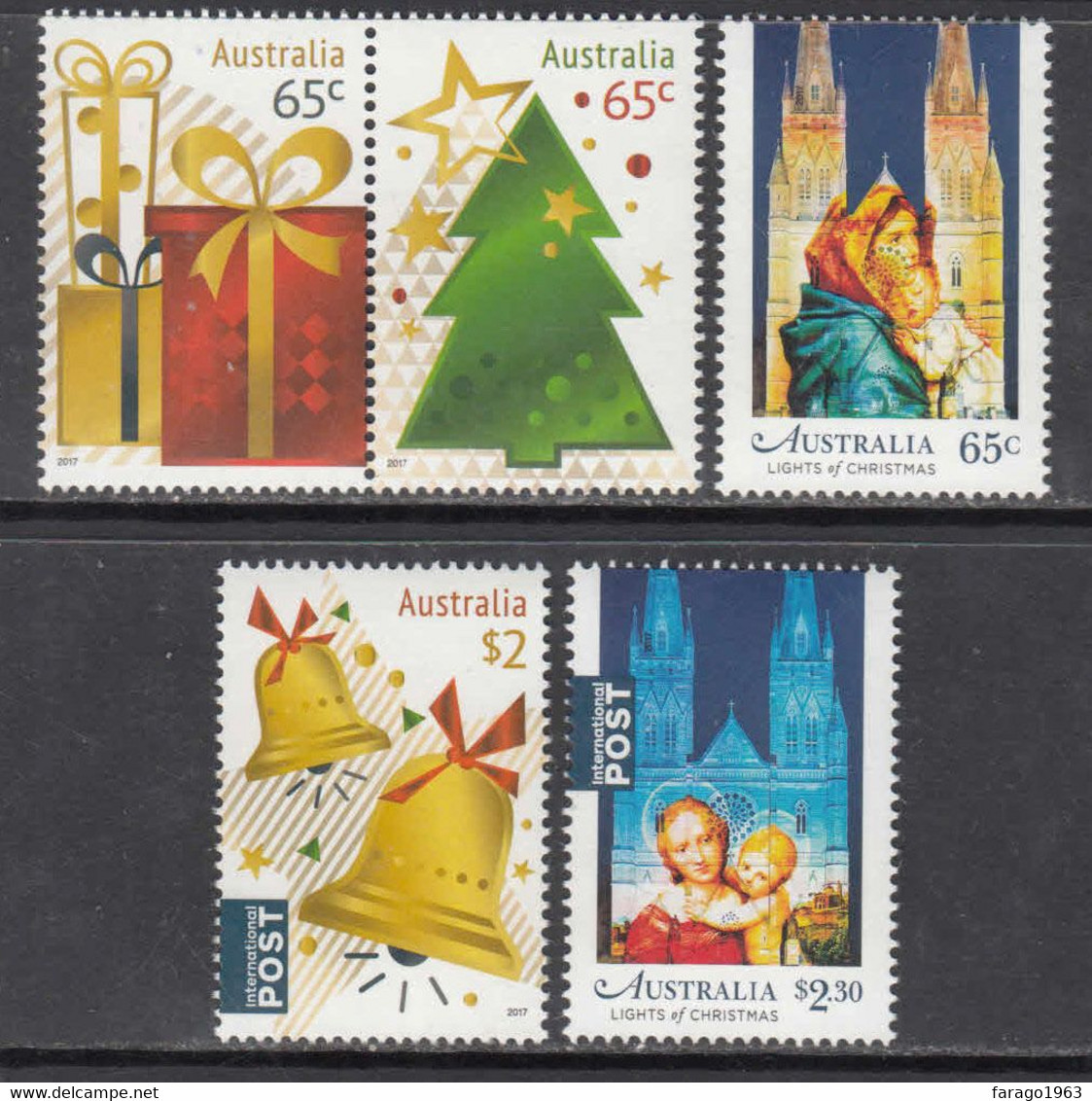 2018 Australia Christmas Noel Navidad Complete Set Of 5 MNH @ BELOW FACE VALUE - Mint Stamps