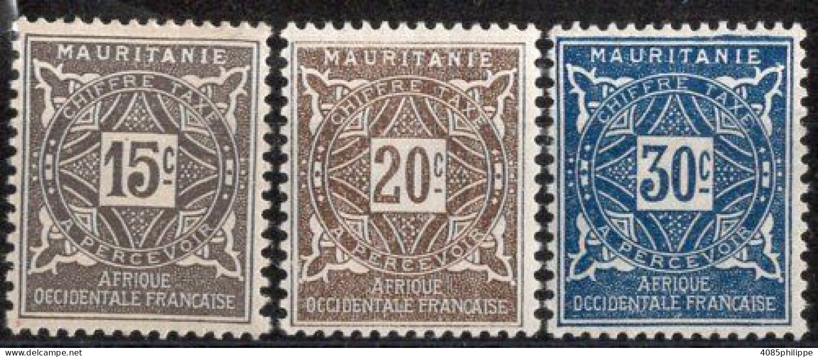 Mauritanie Timbres-Taxe N°19* à 21* Neufs Charnières TB Cote : 2€75 - Neufs