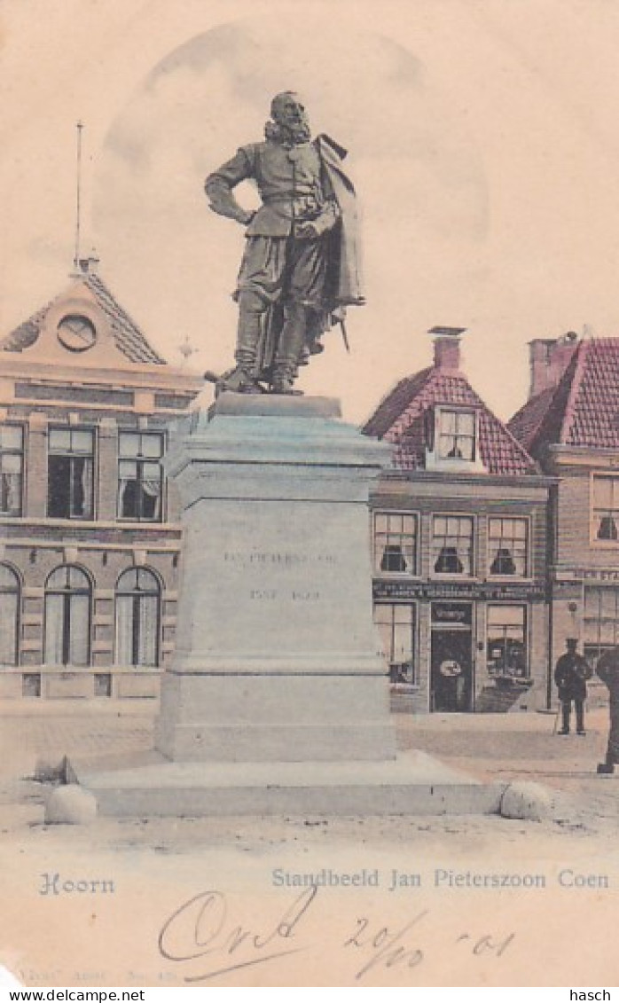 256690Hoorn, Standbeeld Jan Pieterzoon Coen-1901(zie Lijksonder) - Hoorn