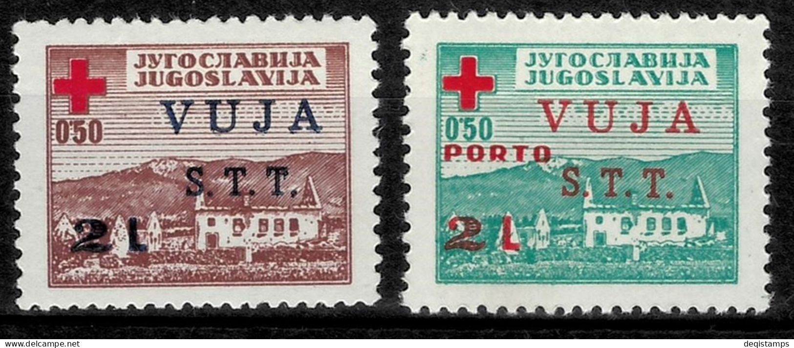 Yugoslavia - Trieste Zona B 1948  Red Cross  MNH Signed - Nuevos