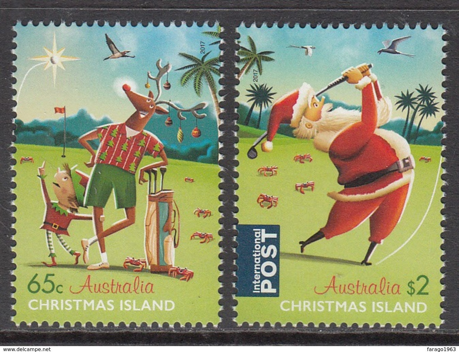 2017 Christmas Island Christmas Noel Golf Complete  Set Of 2 @ BELOW Face Value - Christmas Island