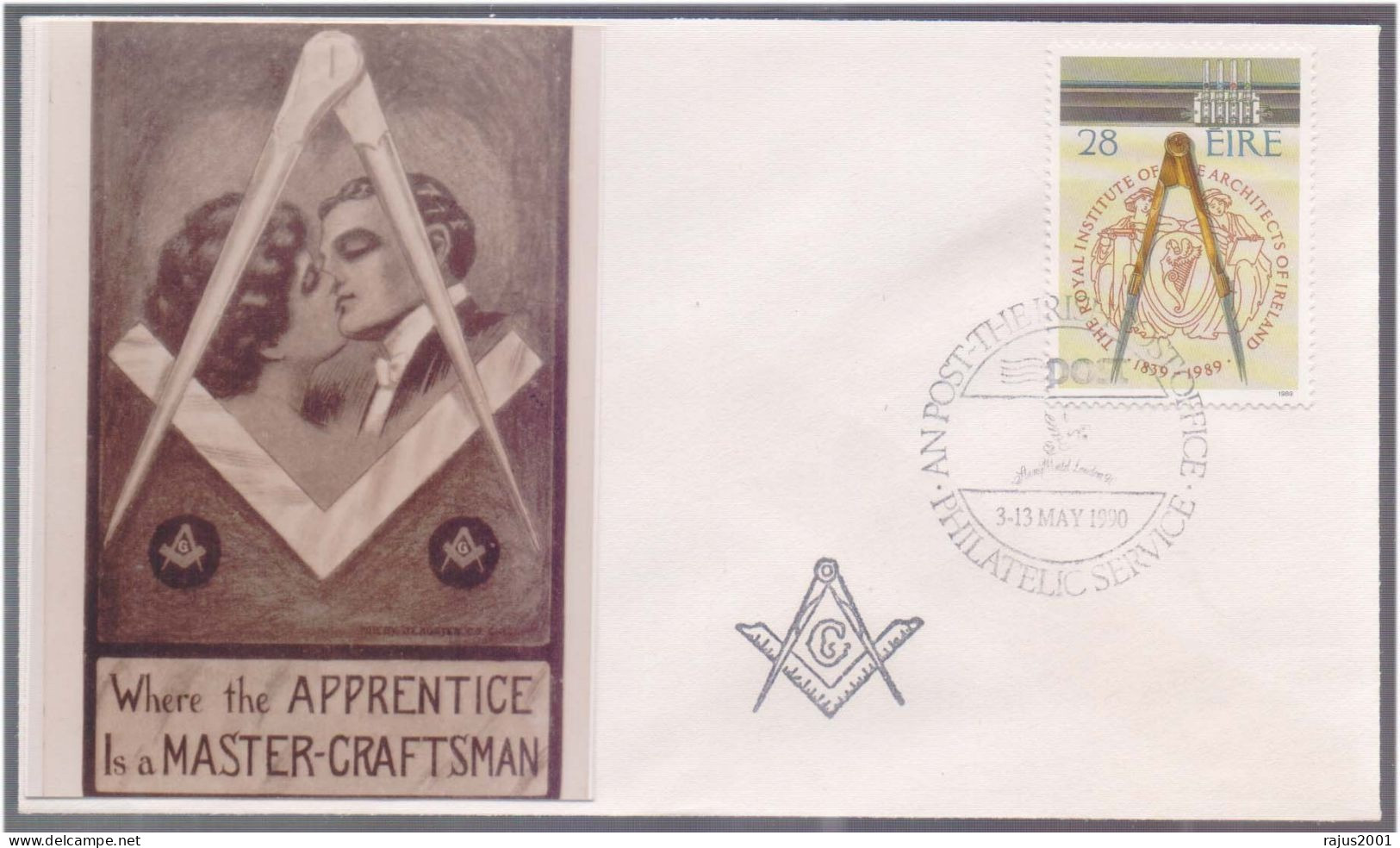 Where The Apprentice In A Master Craftsman Kissing Couple, Love, Freemasonry, Masonic Cover - Vrijmetselarij