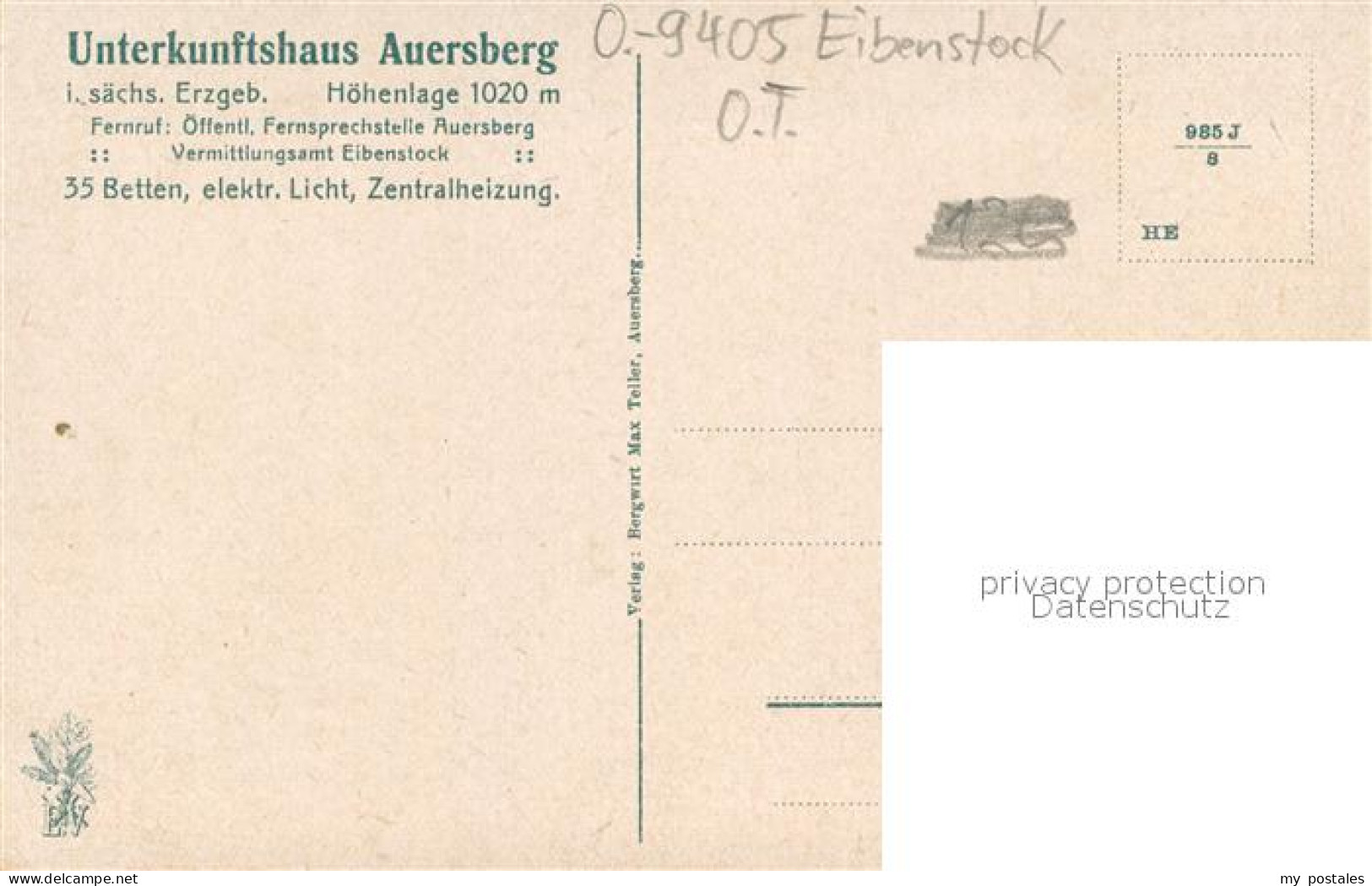 73698566 Eibenstock Unterkunftshaus Und Aussichtsturm Auersberg Eibenstock - Eibenstock