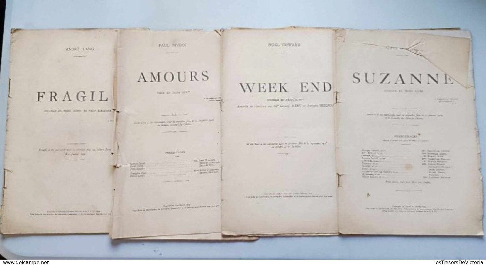 Livre - Revue - Lot De 4 Pièce De Théâtre - Fragile - Amours - Week End - Suzanne - Andere & Zonder Classificatie