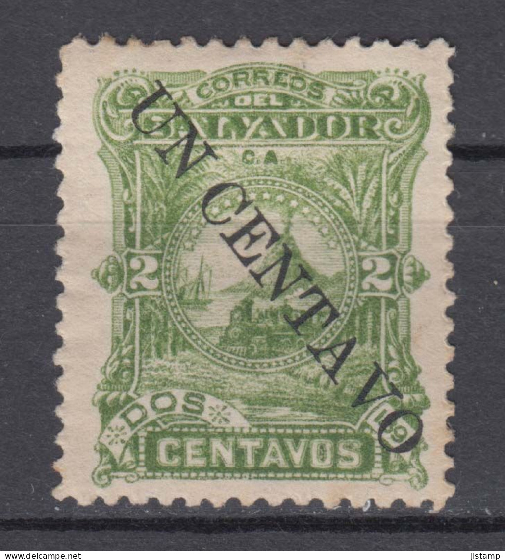 Salvador 1891 Train Stamp Surcharged,Scott#58,MH,OG,Gum,VF - Salvador