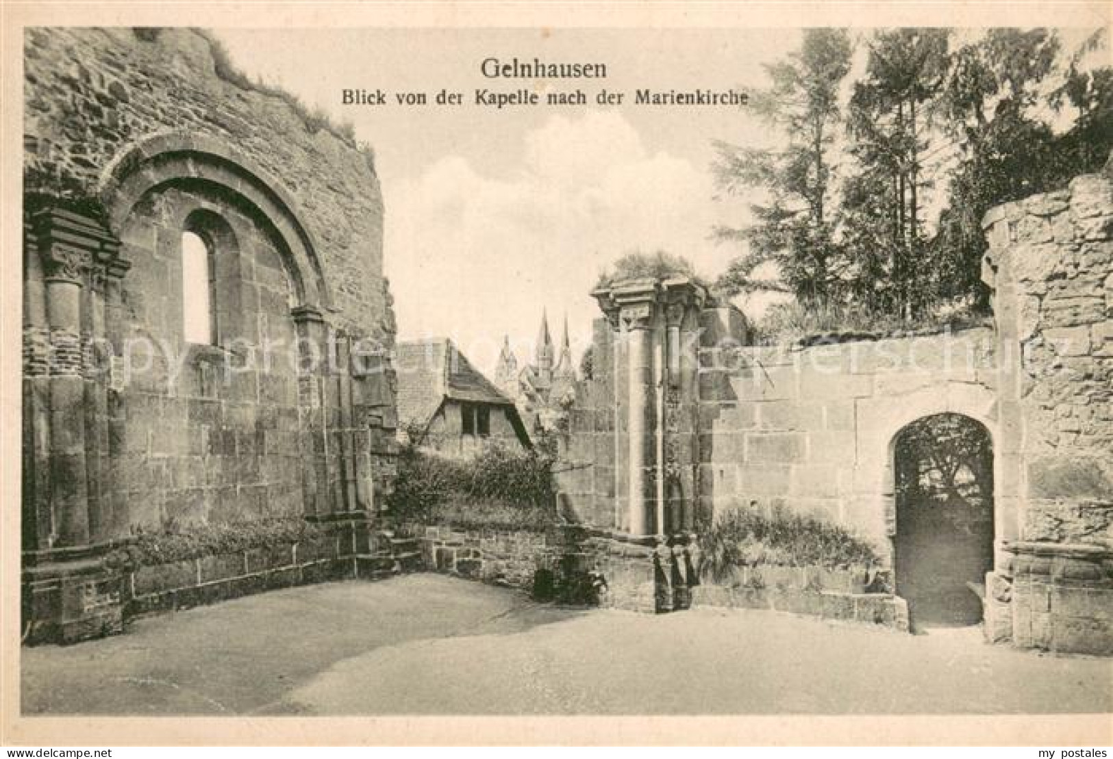 73698427 Gelnhausen Blick Von Der Kapelle Nach Der Marienkirche Gelnhausen - Gelnhausen