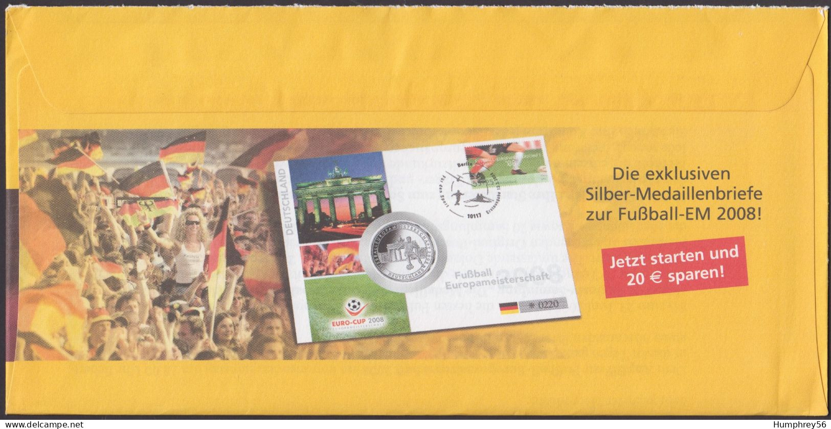 2008 - GERMANY - Cover [Postal Stationery] - European Football Championship 2008 [Michel F323/01] + WEIDEN - Private Covers - Used