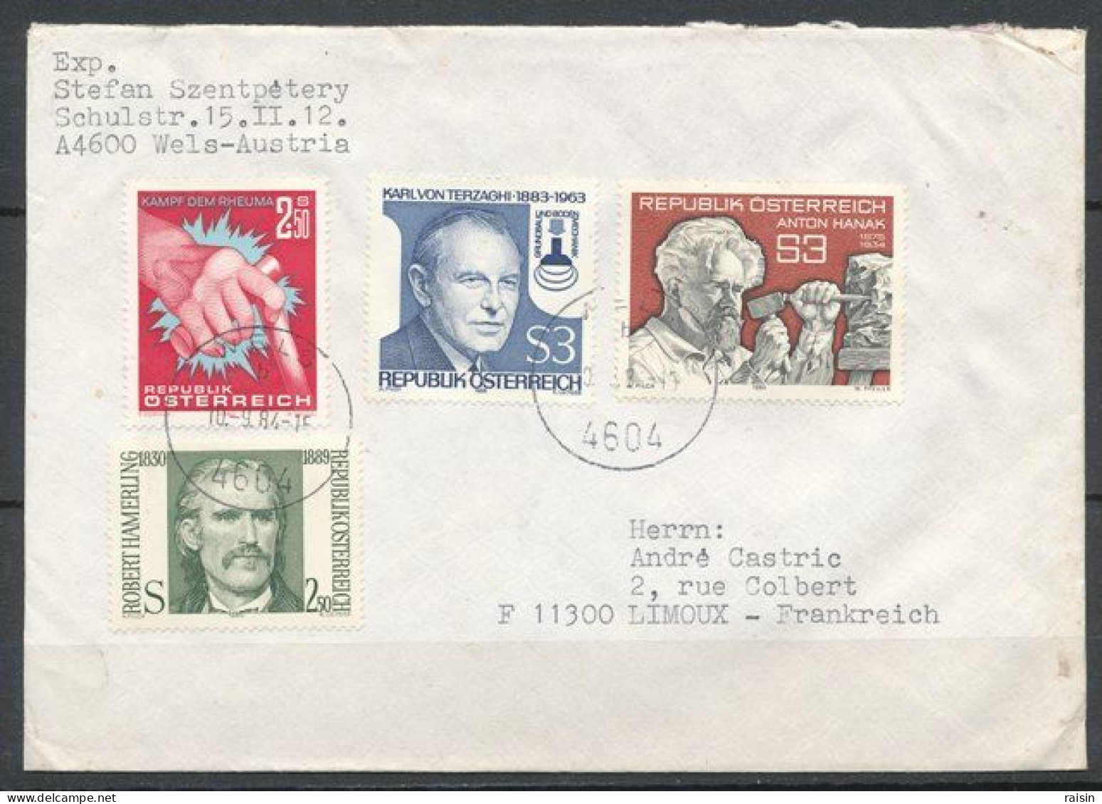Autriche 1980, 1983, 1984  Lettre Ayant Circulé - Storia Postale