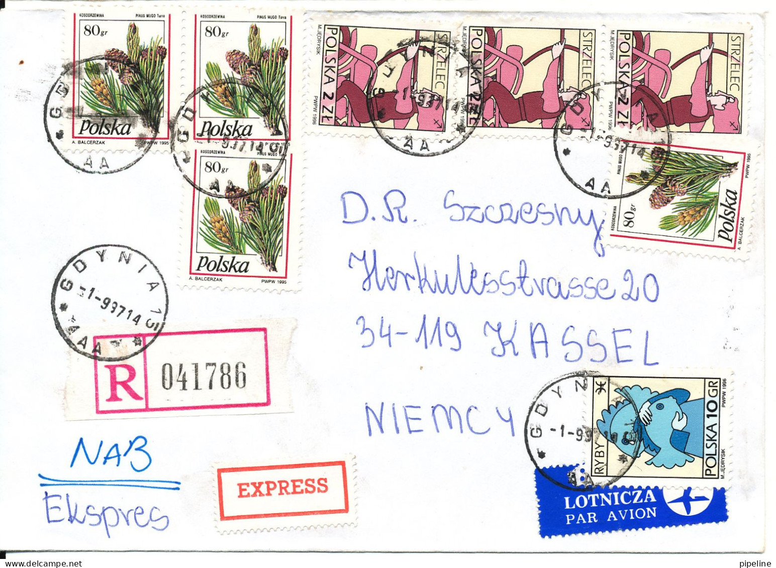 Poland Registered Cover Sent Express To Germany Gdynia 1-9-1997 - Lettres & Documents