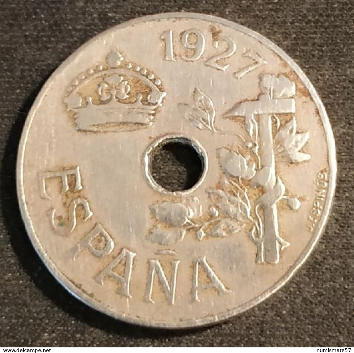 ESPAGNE - ESPANA - SPAIN - DIEZ - 25 CENTIMOS 1927 - Alphonse XIII - KM 742 - Primi Conii