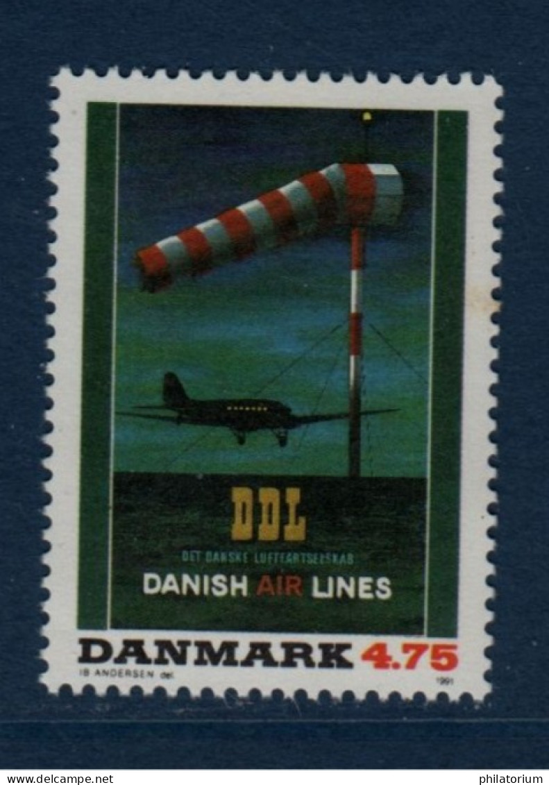 DANMARK, Danemark, **, Yv 1017, Mi 1014, SG 967, Aviation, Manche à Air, - Nuevos