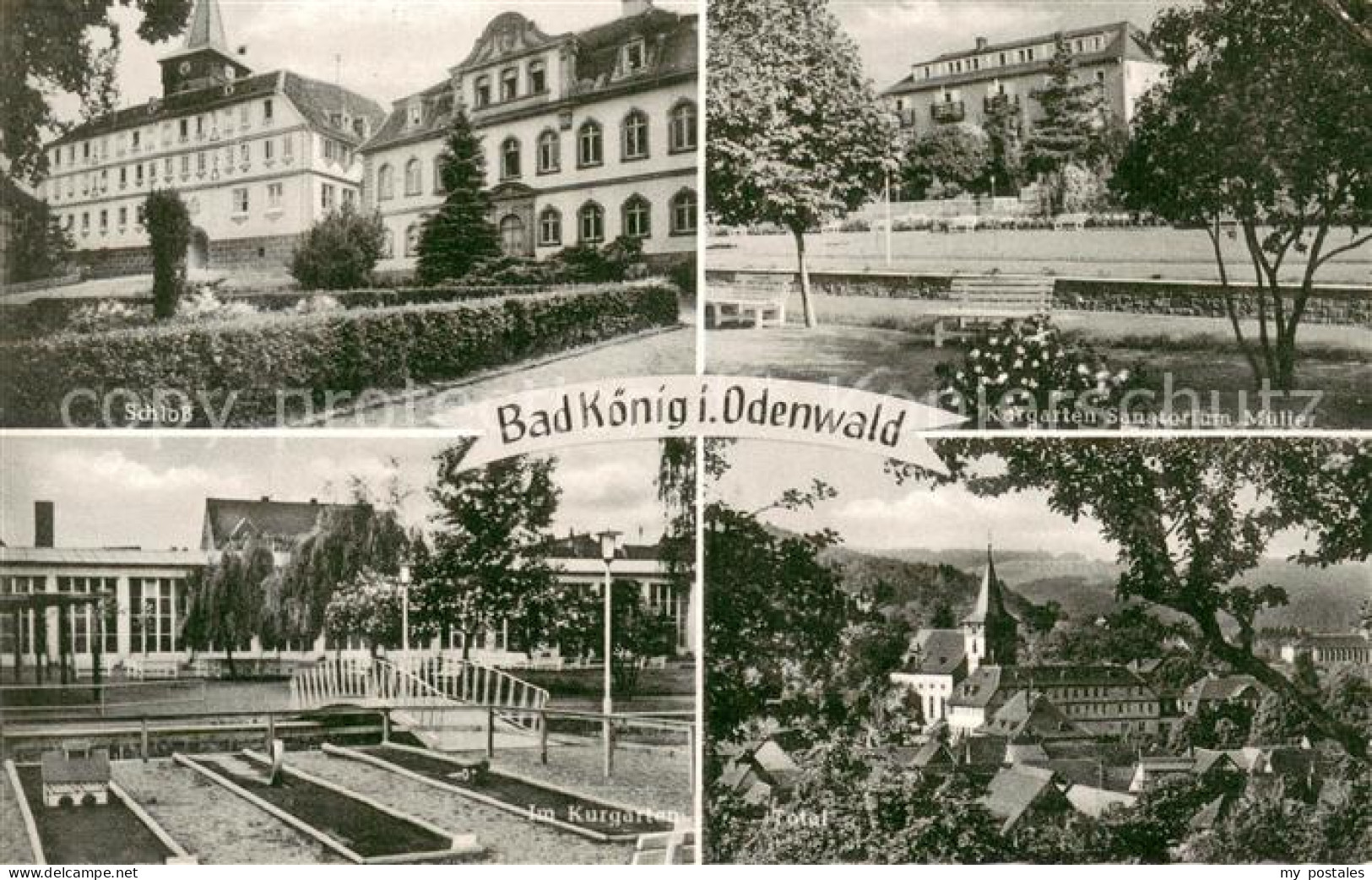 73698059 Bad Koenig Odenwald Schloss Kurgarten Sanatorium Ortsansicht Mit Kirche - Bad König