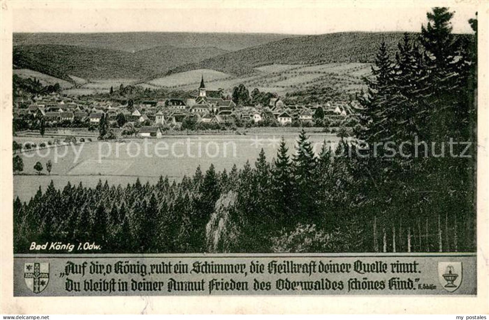 73698055 Bad Koenig Odenwald Panorama Gedicht K. Schaefer Bad Koenig Odenwald - Bad Koenig