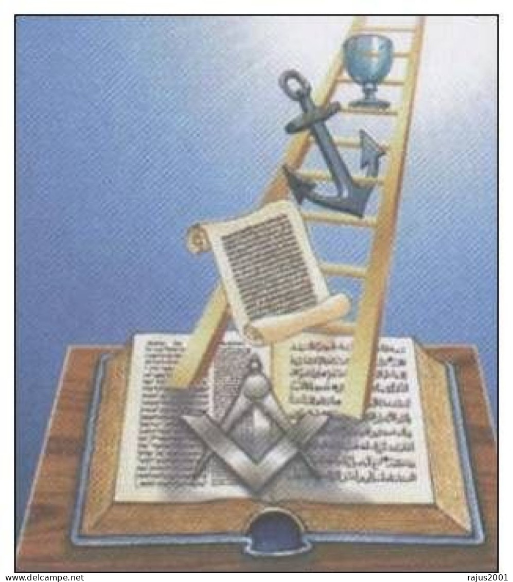 Jacob's Ladder, Holy Bible, Wine Glass, Polishing The Rough Stone, Plumb Line, Freemasonry, Masonic Lodge Brazil Cover - Vrijmetselarij