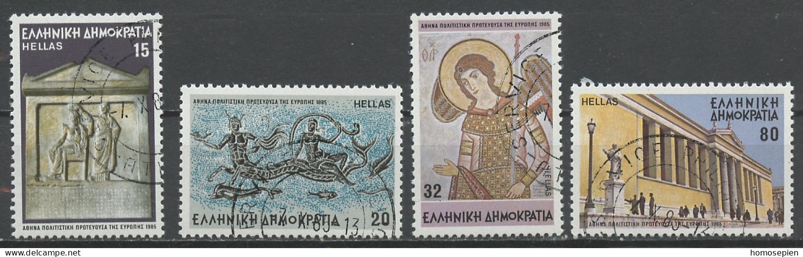 Grèce - Griechenland - Greece 1985 Y&T N°1576 à 1579 - Michel N°1594 à 1597 (o) - Athènes Capitale Culturelle - Oblitérés