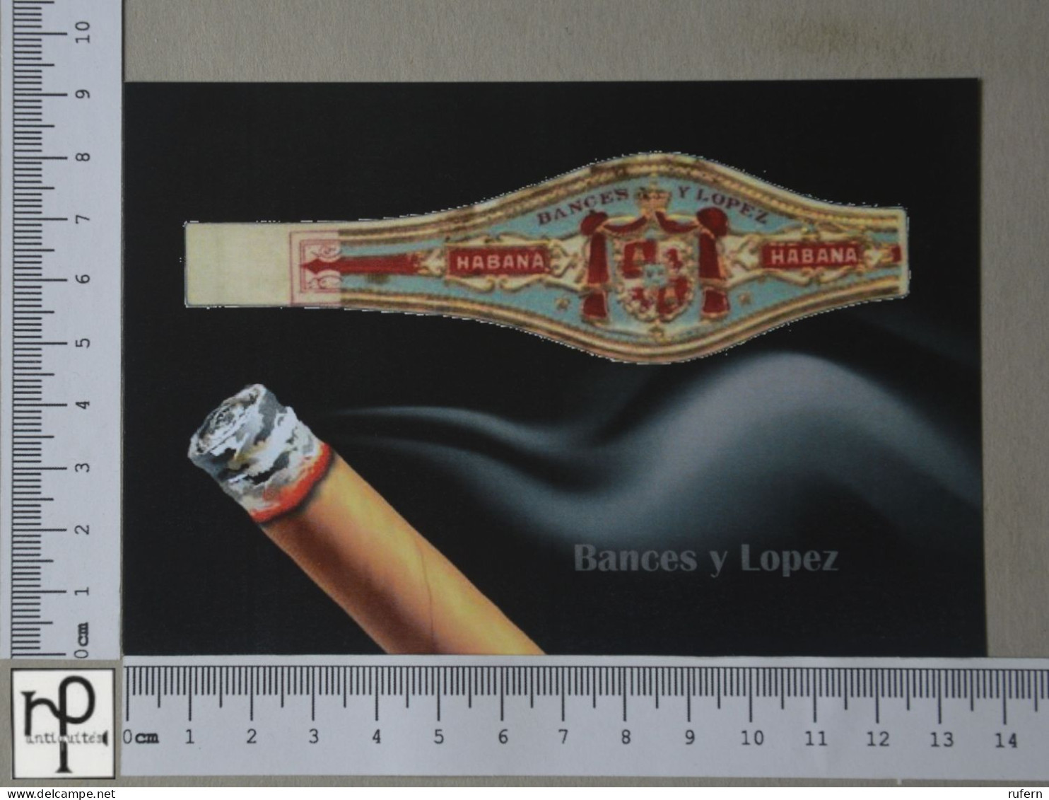 POSTCARD  - BANCES Y LOPES - BAGUE DE CIGARE - 2 SCANS  - (Nº58347) - Tabac